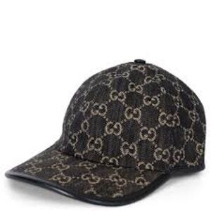 Gucci GG Monogram Baseball Cap in black denim L